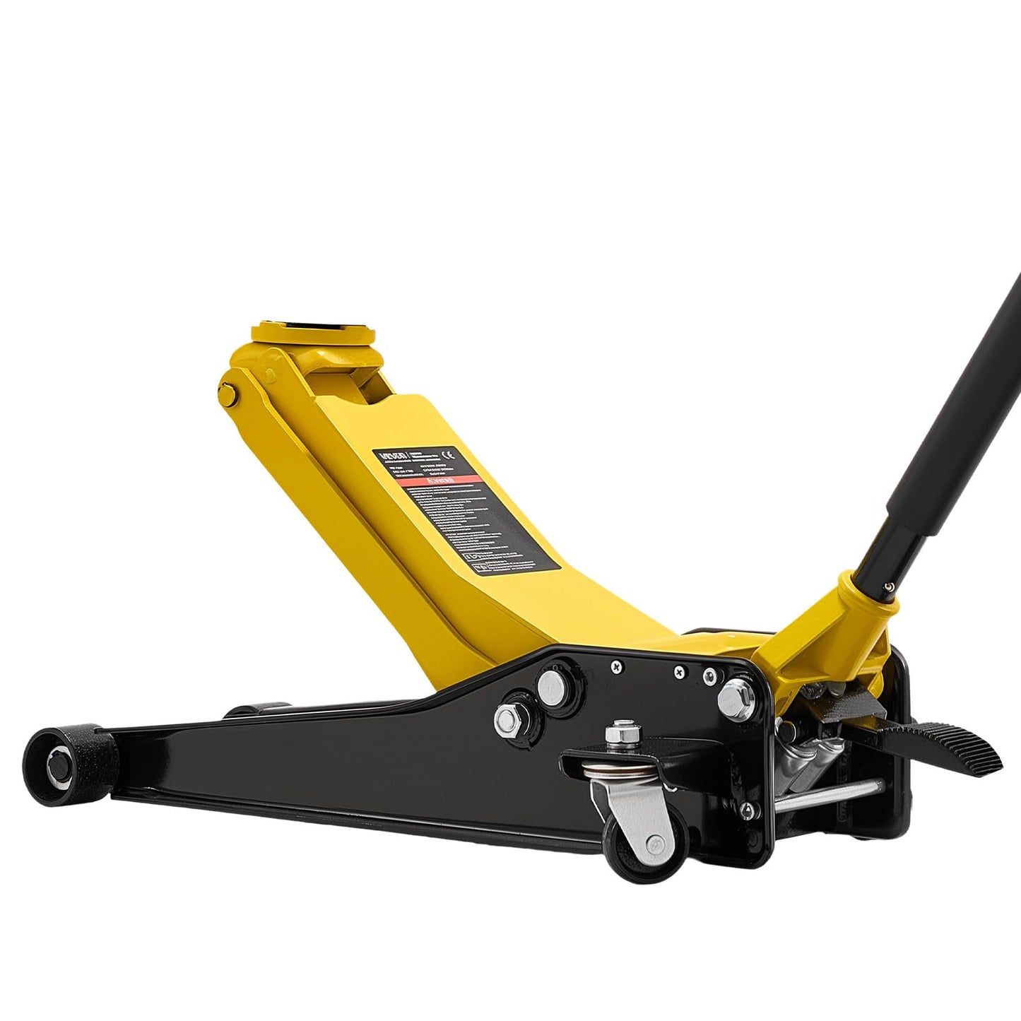 VEVOR Low Profile Floor Jack, 3 Ton (6614 lbs) Capacity, Steel Racing Floor Jack with Dual Pistons Quick Lift Pump & SUV Adapter, Hydraulic Trolley Car Lift for Sports Cars, Lifting Range 2.95"-19.7"
