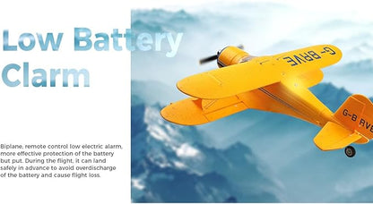 XK A300 Beech D17S RC Airplane EPP Remote Control Airplane Biplane 3D/6G 2.4G 4CH Brushless 550mm Wingspan Fixed Wing RC Aircraft with Quick Release Military Plane Gift -RTF