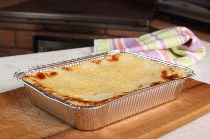 Full Size Aluminum Pans With Lids, 21x13 Large Disposable Roasting & Baking Deep Foil Pans - 10 Pack - Extra Heavy Duty Durable Chafing Trays for Restaurants, Steam Table, Buffets & Bakeware