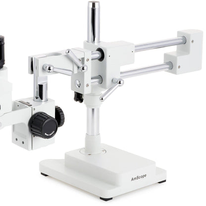 AmScope SM-3T-54S-5M Digital Professional Trinocular Stereo Zoom Microscope, WH10x Eyepieces, 7X-45X Magnification, 0.7X-4.5X Zoom Objective, 54-Bulb LED Light, Single-Arm Boom Stand, 110V-240V, Includes 5MP Camera with Reduction Lens and Software