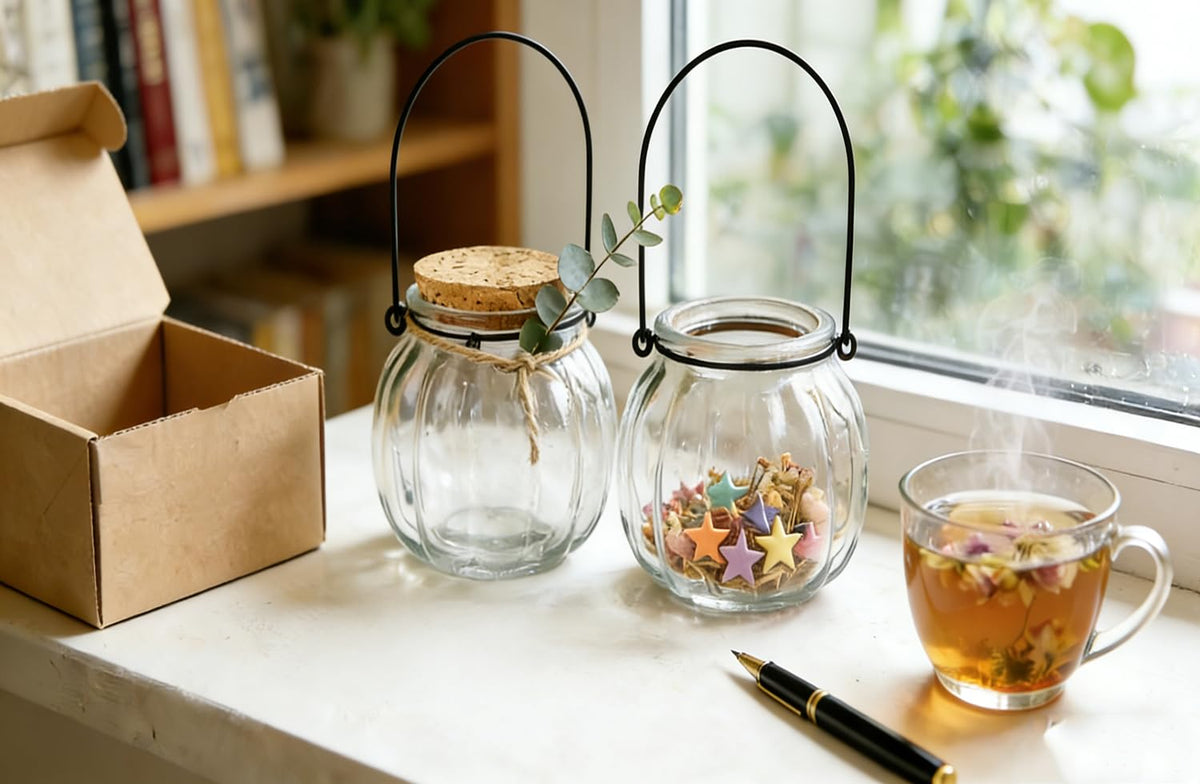 2 Pcs Decorative Glass Jars,Pumpkin Shape Bottles With Cork Stopper and Hanging Rings Wishing Bottle Hydroponic Glass Vases Decor for Home Furnishing Outdoor Party Wedding Centerpiece（Pumpkins）
