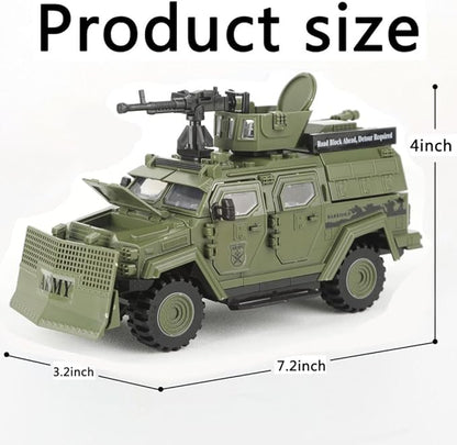 4 in 1 Armored Vehicle Building Block Military Vehicle Building Brick Toys Army Car Model Toys Gifts for Boys Age 8-12 (Green)