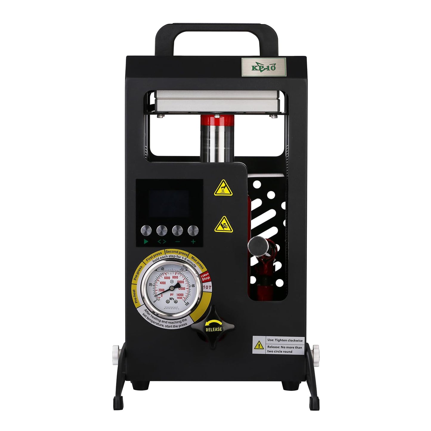 10 Tons Heat Press Machine with 5.5" X 5.5" Dual Heated Plates Manual Press with LCD Digital Display Screen & Precise Pressure Gauge 110V/220V