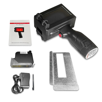 TIKTONER Handheld Inkjet Printer Printing Height 0.08-0.5Inch Handheld Printer Gun for Batch Code Date Time Lot Number Print on Many Materials, Inkjet Coder with 42ml Black Fast Dry Ink Cartridge