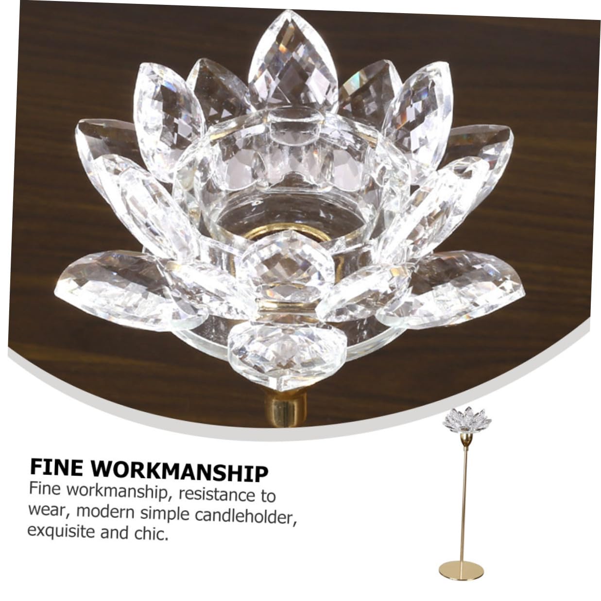 ZUNOXAZ Modern Minimalist Metal Candlestick Holder Small Crystal Lotus Candleholder Decorative Wedding Candle Stand for Home Décor