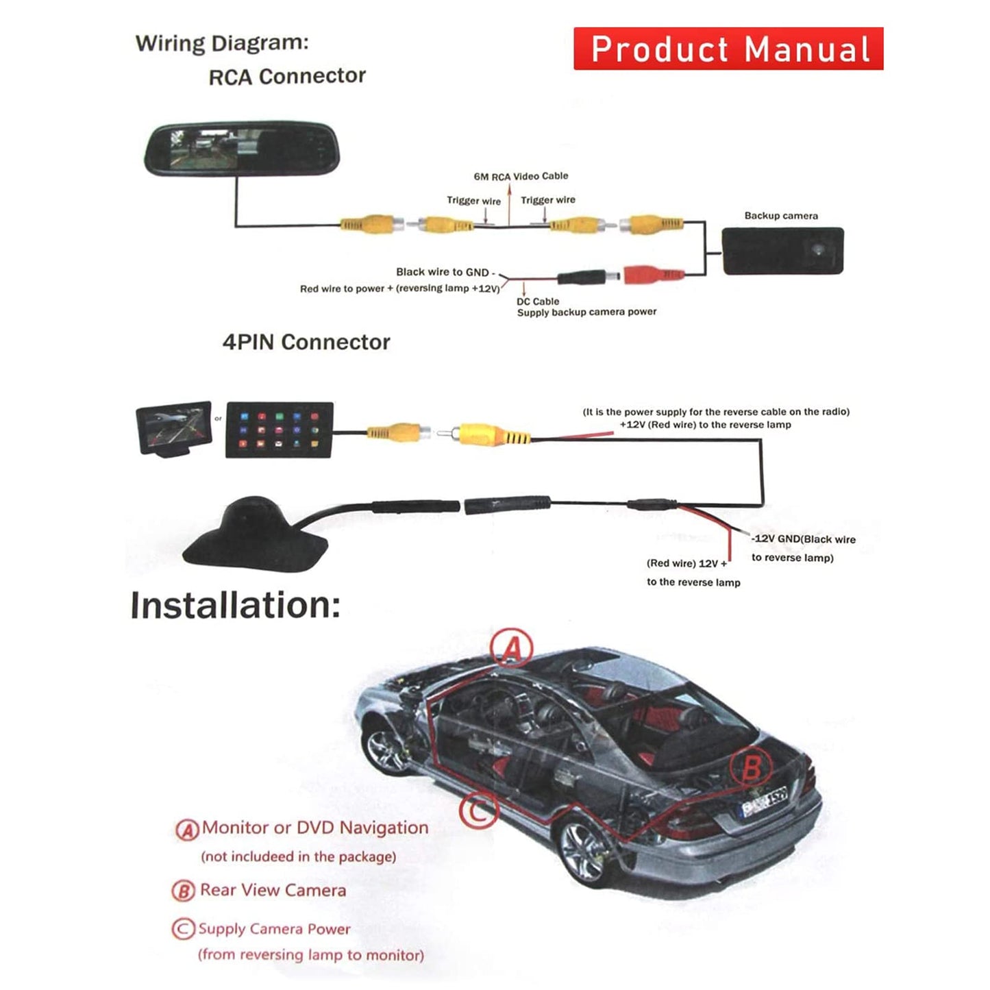 Back Up Camera, w/Tailgate Handle, Compatible with 2007-2014 Chevy Silverado GMC Sierra 1500 2500 3500, w/Keyhole, 170° Viewing Angle, Rear View Camera, Reverse Camera, Backup Camera Kit, Waterproof