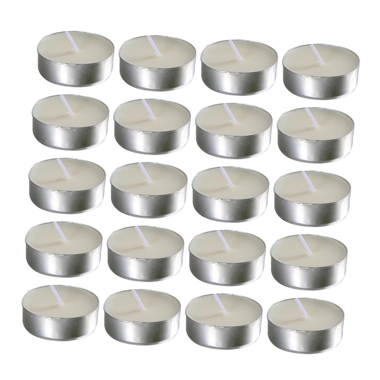 Garneck White Small Tealight Candles 50pcs Pack Unscented Round Wax Tea Lights for Wedding Engagement Party Home Décor Ceremony Lighting