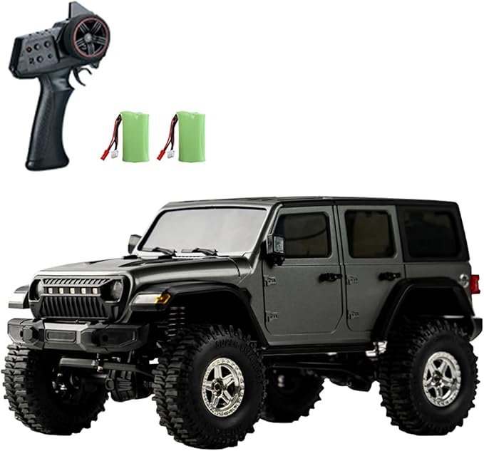 GoolRC RC Crawler 4WD RC Truck D870 RC Rock Crawler 1:18 Scale Remote Control Truck All Terrains Off Road Climbing Car 2.4GHz Electric Vehicle with LED Light for Adults Include 2 Batteries (Grey)