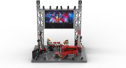 Rock Concert Building Sets MOC Musical Instrument Building Blocks with Piano Bass Guitar &amp Drum Set Building Kit Gift Includes Stage Screen &amp Light Scenes 573PCS