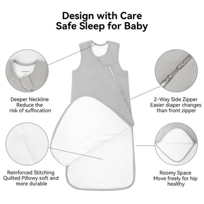 BubblePanda Rayon Made from Bamboo Sleep Sack 6-12 Months 0.5 Tog Soft Lightweight Toddler Sleep Sack for Babies 2-Way Zipper Wearable Blanket Baby 6 Months