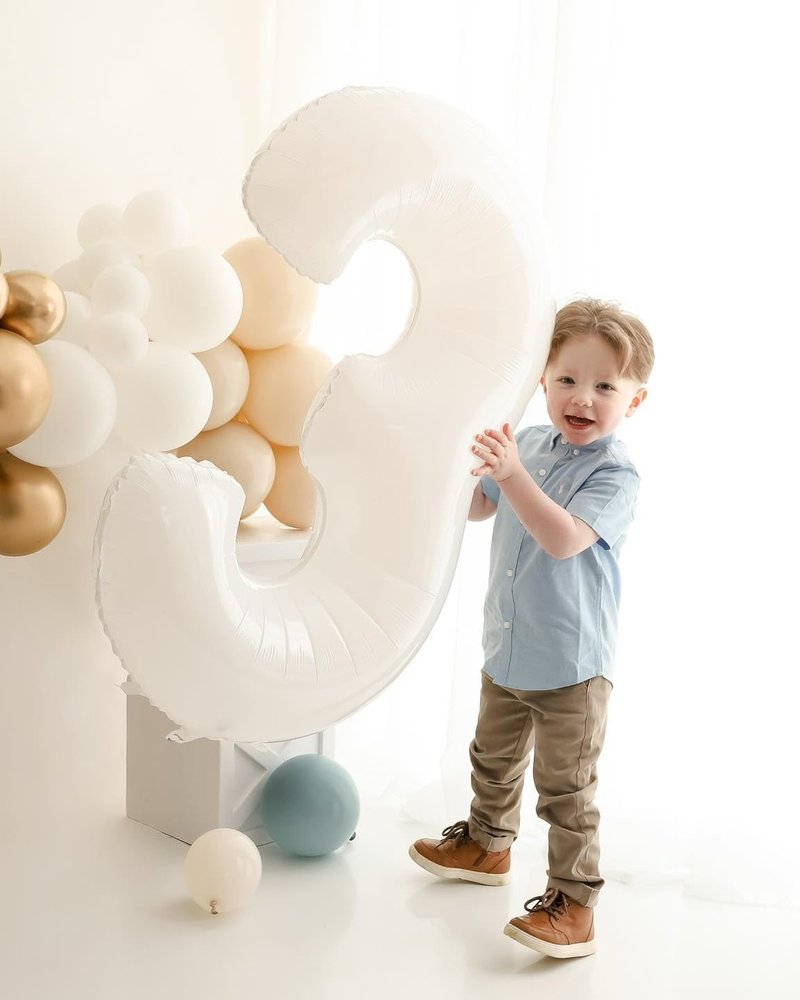 White Number 14 Balloon 40 inch, 14 Number Balloons, 14th White Birthday Decorations for Girls Boys 14 Year Old Party Supplies