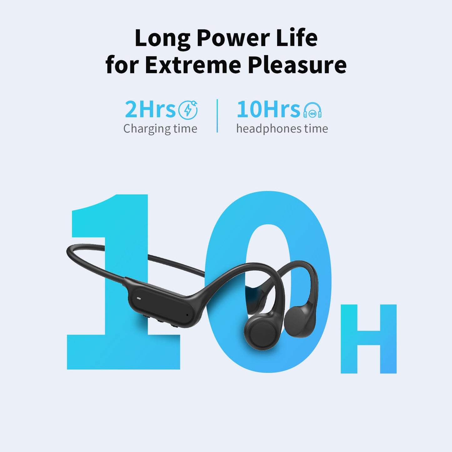 Haowolf Bone Conduction Headphones, Bluetooth 5.4 with Mic Open Ear IPX8 Waterproof Headsets, Swimming Headphones 10H Playtime Wireless Earbuds for Sports, Running, Cycling