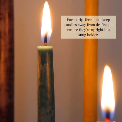 Candlestock Beeswax Taper Candles – 1/2" Diameter, Pure 100% Natural USA Beeswax, Cotton Wick, Dripless, Long-Burning, Handmade in Woodstock- 2 Pairs of Half Inch Tapers (Red, 10 Inch)
