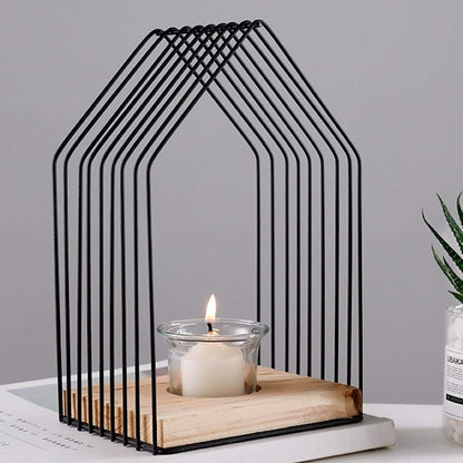 XILIN-1987 Candle Holderss Wrought Iron Glass Candlestick Creative Romantic Home Decoration Candle Holder Decorative Candlestick (Size : B01)