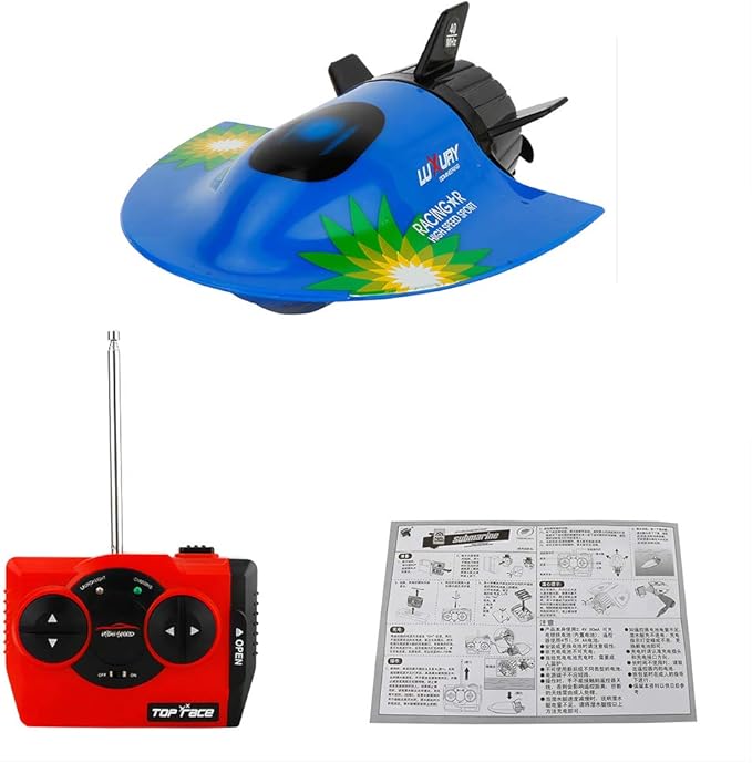 GoolRC Mini RC Submarine Boat Remote Control Waterproof Diving Toy (Blue)