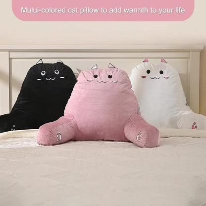 SUNSIDE Kitty Reading Pillow,Detachable Back with Arms for Sitting Up Bed