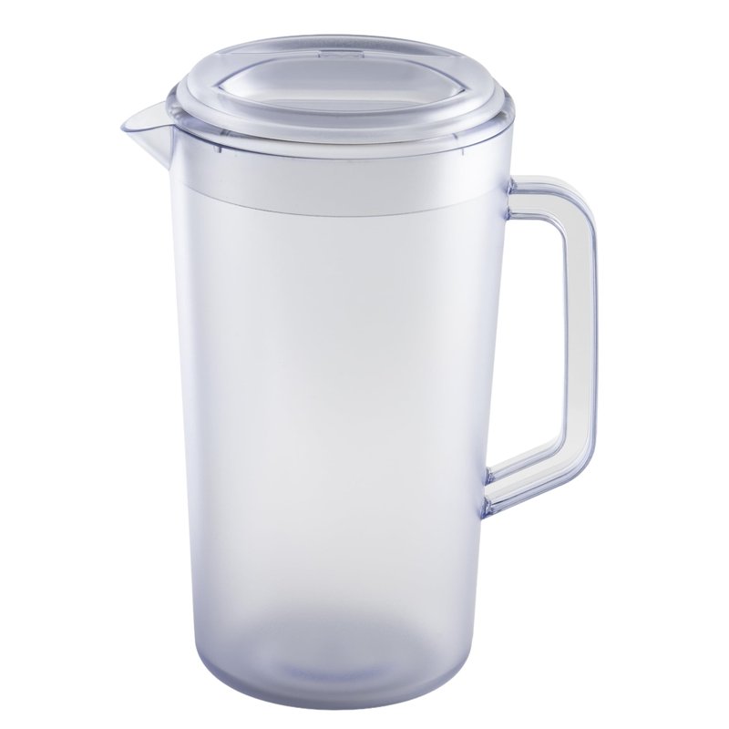 G.E.T. Heavy-Duty 1 Gallon Plastic Pitcher with Lid, Clear, BPA Free