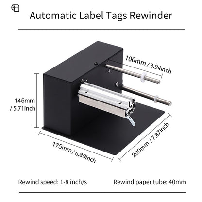 AIWFL Automatic Label Rewinder Rewinding Machine Speed 1-8 inch/s Automatic Label Rewinder Two-Way Rewinding 180mm Label Roller Machine Synchronize with Printer (R3)
