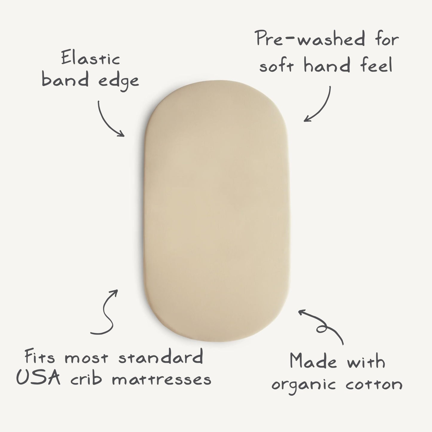 mushie Stretchy & Soft Bassinet Crib Sheet | Fitted 16" x 30" (Sun)