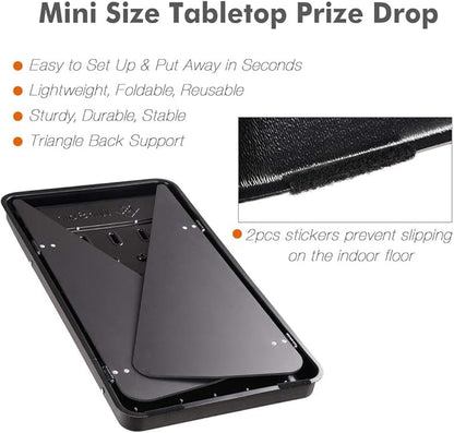 25X14 Prize Drop Plinko Board Foldable Stand with 8 Playing Pucks Tabletop Penny Drop Game for Carnival Trade Show Live Stream Party