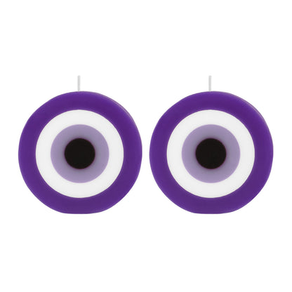 PROSPERRO LUMO by Parkash Candles Blue Evil Eye Candle Gift Nazar Home Decor Handmade Candles Desk Sculpture Decoration for House || Bedroom || Living Room || Set of 2 (Evil Eye - Round Purple)