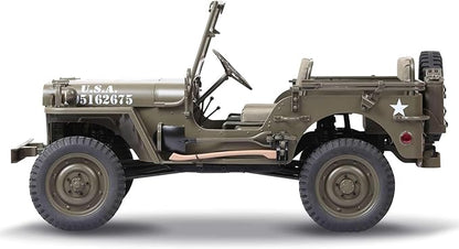 RocHobby 1/6 1941 MB Scaler RC Car 4x4 Hobby Grade RC Car Mini RC Rock Crawler Military RC Truck with 550 Brushed Motor LED Lights for Adults RS
