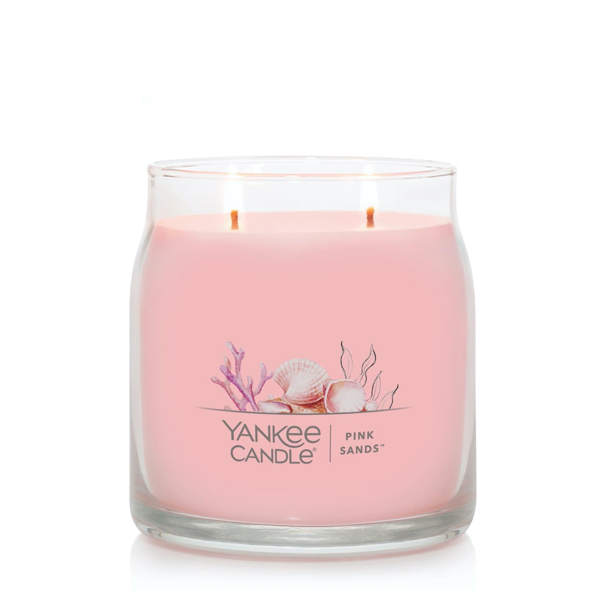 Yankee Candle Pink Sands Scented Signature 13oz Medium Jar 2-Wick Candle Over 35 Hours of Burn Time