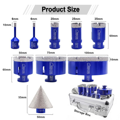 SHDIATOOL Diamond Core Drill Bits for Hard Stone Concrete Marble Granite Brick Laser Welded Dry or Wet Hole Saws