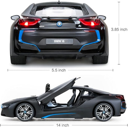 RASTAR Remote Control Car 1:14 BMW i8 Radio Remote Control Racing RC Toy Car Model Vehicle Open Doors by RC MattBlack