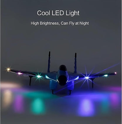 2023 New Remote Control Wireless Airplane Toy With Lights USB Rechargeable SU-35 RC Remote Control Plane Glider Outdoor Drop-Resistant Foam RC Air Planes Fighter Jet For Adults Aircraft Enthusiasts