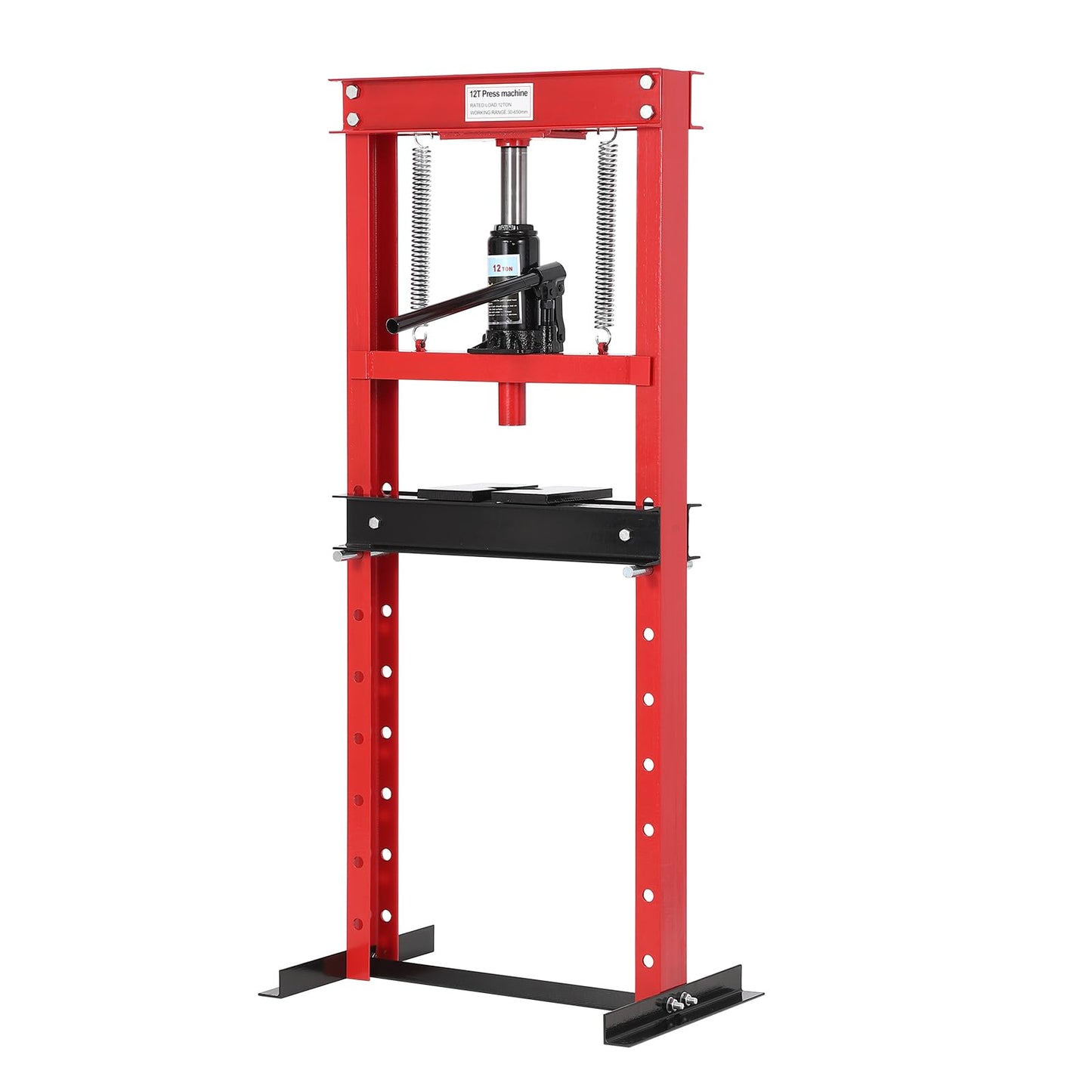 GarveeTech 12 T Hydraulic Press, H-Frame Bearing Press, Adjustable Working Table Height, Strong Load Capacity, for Car Repair Garage