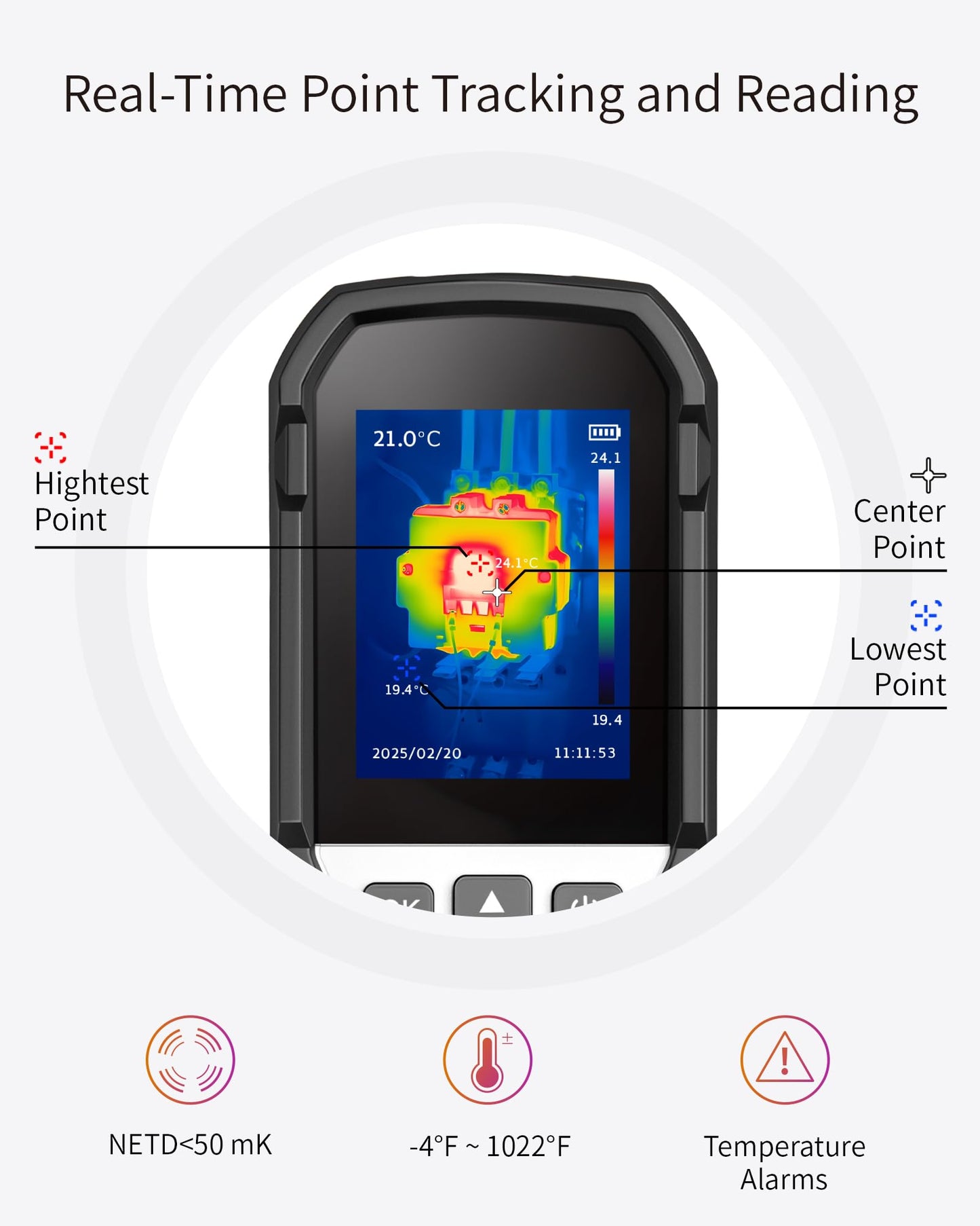 Firecore FI160S Thermal Imaging Camera, 320x240 Super Resolution Infrared Imager, 32GB,-4°F~1022°F, 25Hz Handheld Infrared Camera with Laser for HVAC Electrical Home Inspection Plumbing Leak Detection