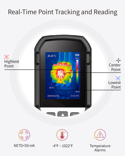 Firecore FI160S Thermal Imaging Camera, 320x240 Super Resolution Infrared Imager, 32GB,-4°F~1022°F, 25Hz Handheld Infrared Camera with Laser for HVAC Electrical Home Inspection Plumbing Leak Detection