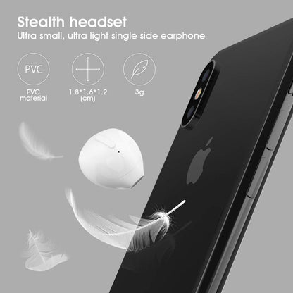 SZHTFX Invisible Earbuds Sleep Bluetooth Earbuds Mini Tiny Discreet Hidden Headphones for Work, Small Ear Canals - Single Earbud with Charging Case (Black-（Single）)