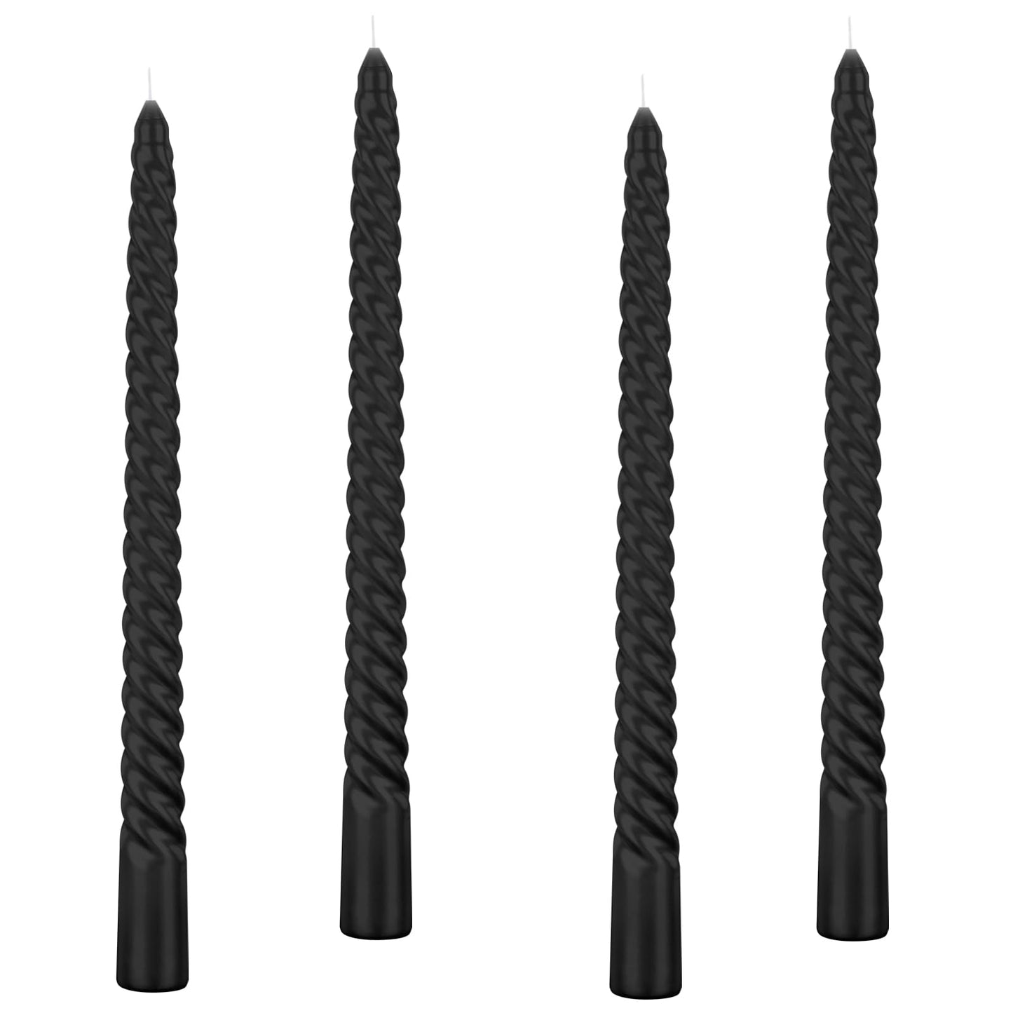 Kemladio 4 pcs 10 inch Taper Candles,Burning Unscented Tapered 7.5 hrs,Fancy Dinner,Tall Candle Sticks, Halloween Party Decorations(4pcs, Black)