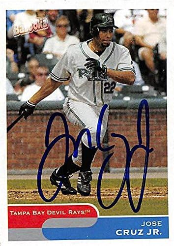 Sports Memorabilia Autograph Warehouse 247436 Jose Cruz Jr. Autographed Baseball Card - Tampa Rays 2004 Topps Bazooka Mini - No. 146