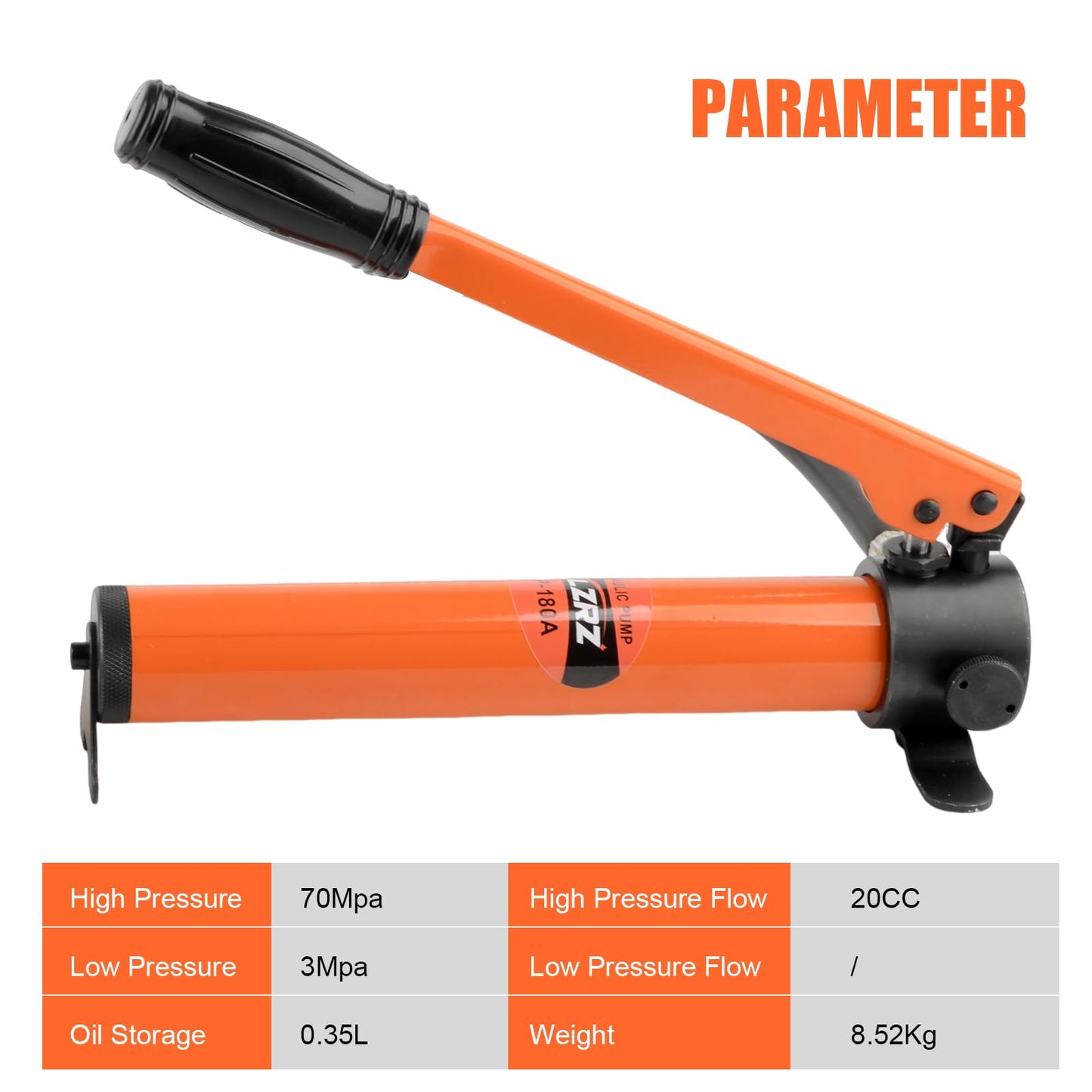 HZLZRZ 10 Ton Hydraulic Cylinder Jack with CP-180 Manual Hand Pump and Porta Power Kit - Industrial Mini Hydraulic Pump Cylinder for Machinery and Shipbuilding (RMC/101)