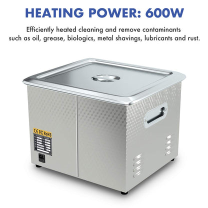 2024 Upgrade 600W Heated Ultrasonic Cleaner 15L Stainless Steel Sonic Bath for Guns Carburetors Injectors Parts and PCB with Free Rubber Gloves Gifts Use in Automotive and Firearm Industry DAREFLOW