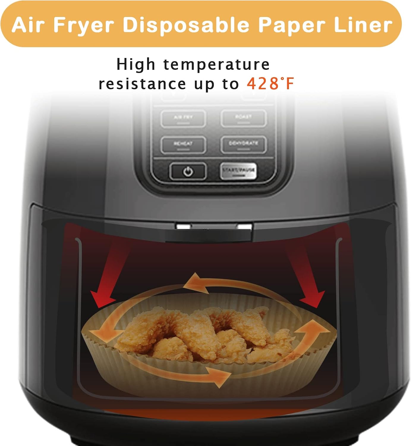 SIUDANGKA Air Fryer Liners - 125 Pcs Disposable Paper for Ninja & 4-8QT Air Fryers