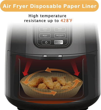 SIUDANGKA Air Fryer Liners - 125 Pcs Disposable Paper for Ninja & 4-8QT Air Fryers