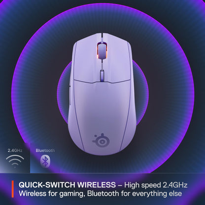 SteelSeries Rival 3 Wireless Gen 2 Gaming Mouse — 2.4GHz and Bluetooth — 18000 DPI TrueMove Air Optical Sensor — 60 Million Click Durability — Light-Weight — 100% PTFE Feet — Black