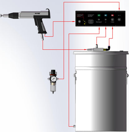 WX-958S 40W 45L Electrostatic Powder Coating Machine with Spraying Gun Powder Coating System Stainless Steel