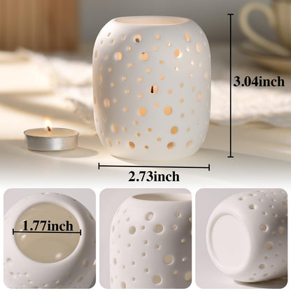 HAVITI 6 Pcs Votive Candle Holder, Tealight Candle Holders, Ceramic Tea Light Candle Holders for Wedding Centerpieces Dinner Party Table Decor