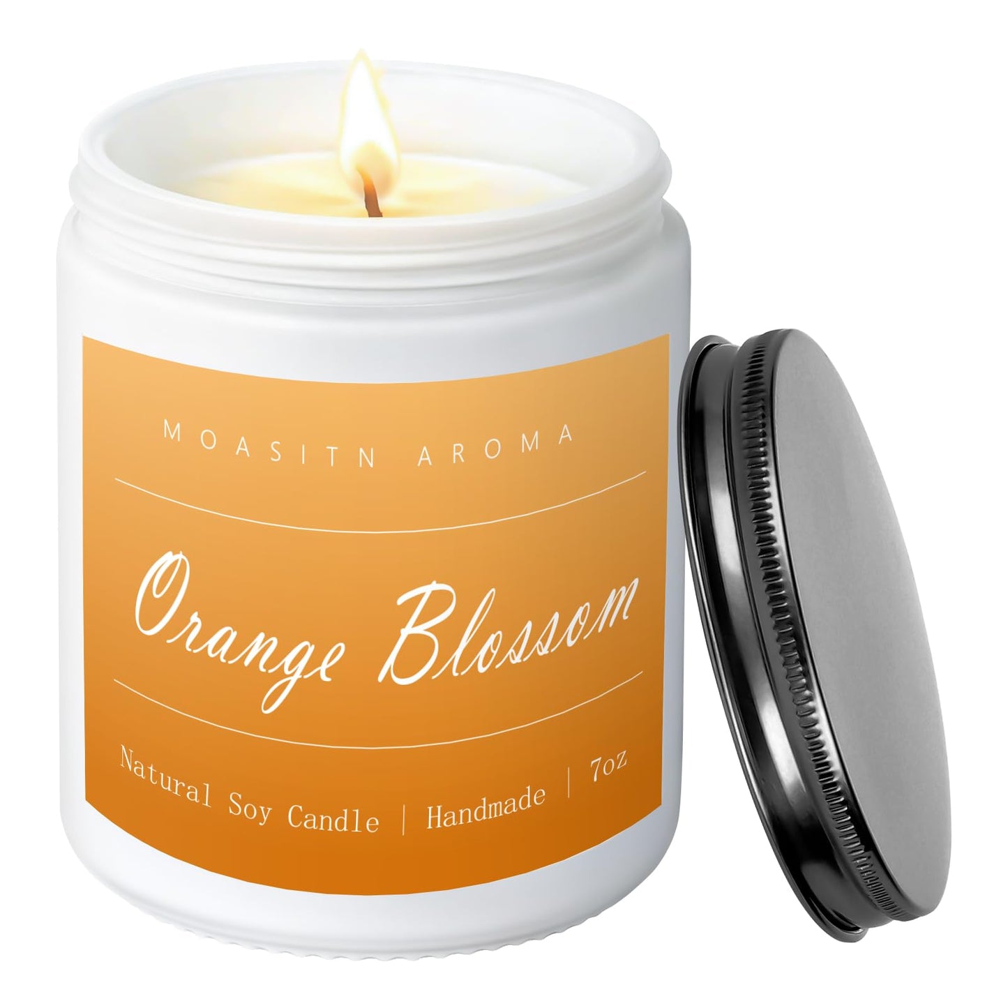 MOASITN Orange Blossom Highly Scented Candles for Home| Natural Soy Aromatherapy Candle| Handmade Long Lasting Jar Candle| Candel Gift for Women,Men as Spring, Summer,Relaxing,Housewarming Gifts| 7oz