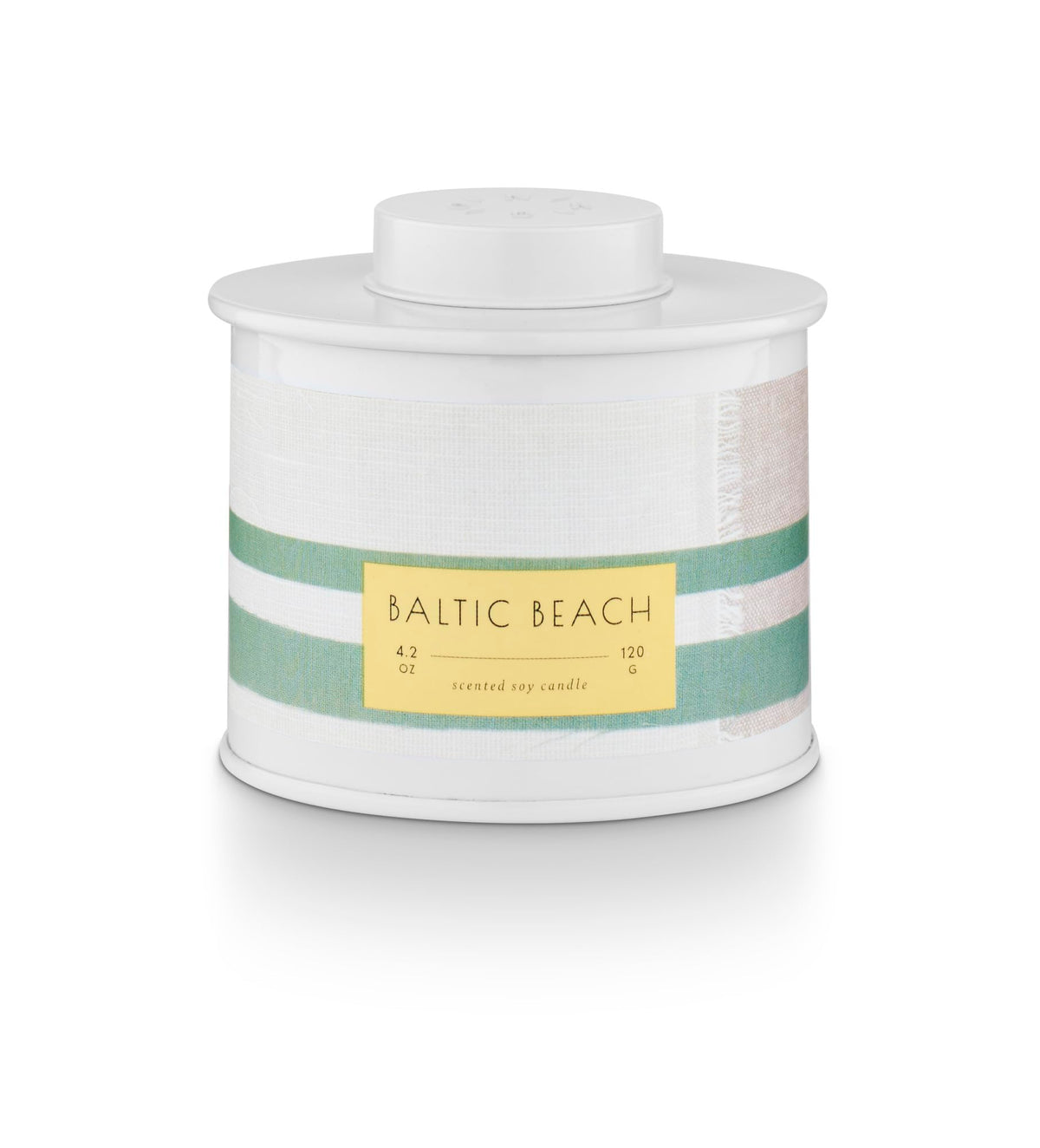 Illume Baltic Beach Marine Tin Candle, 4.2 oz, White