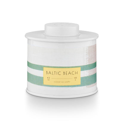 Illume Baltic Beach Marine Tin Candle, 4.2 oz, White