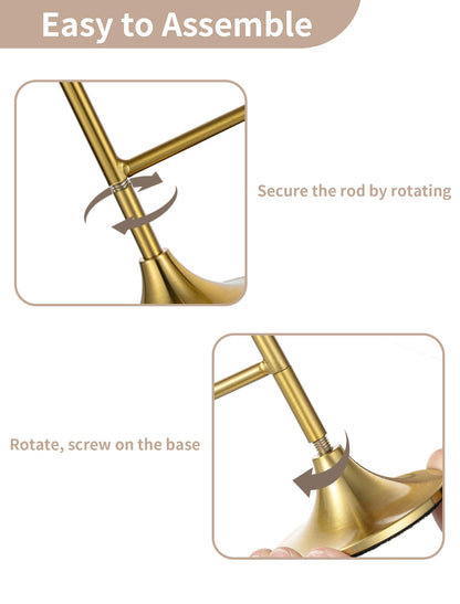 NUPTIO Gold Candle Holders for Centerpiece: Brass Taper Candelabra for Weeding Party - Candlestick Holder Set of 2 for Christmas Fireplace Table Decor