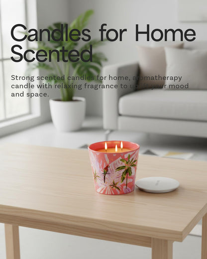 Sangria Sunshine Scented Candle, 30oz Natural Soy Wax Non Toxic, Large 3-Wick Luxury Aromatherapy Candle for Home | 100+ Hour Slow-Burn for Home Decor, Stress Relief, SPA