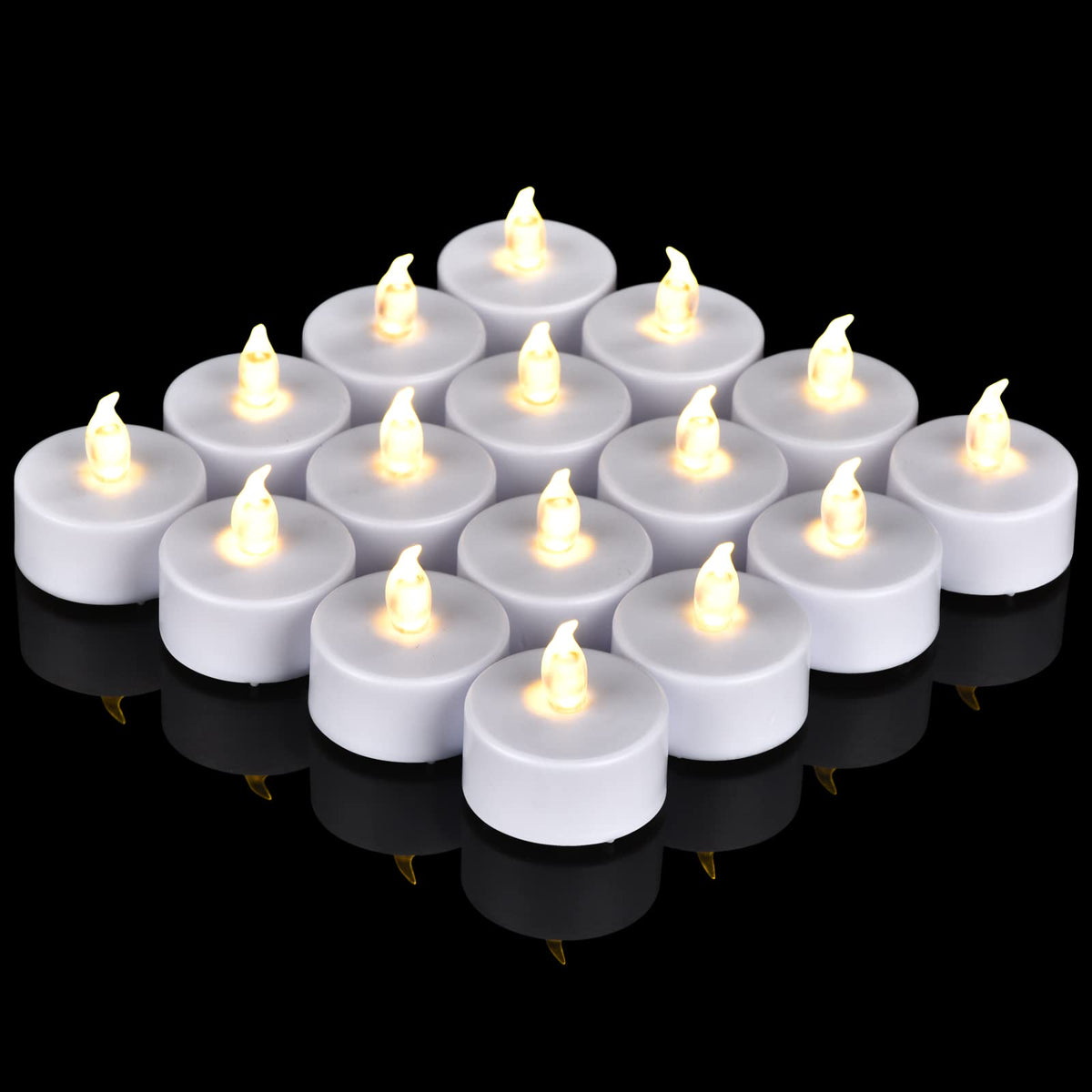 Paichi Flameless Tea Lights Candles, LED Battery Operated Electric Votive Fake Candles Realistic Flickering and 200+ Hours Long Lasting Bright for Celebrations Festivals (100 Pack, White)