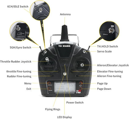 YUXIANG F11 AH64 RC Helicopter for Adults for AH64 Apache 1/32 Scale 2.4G 6CH 6G/3D Stunt Remote Control Military Aircraft Toys with 6-Axis Gyro &amp 2 Brushless Motor &amp Lights - RTF